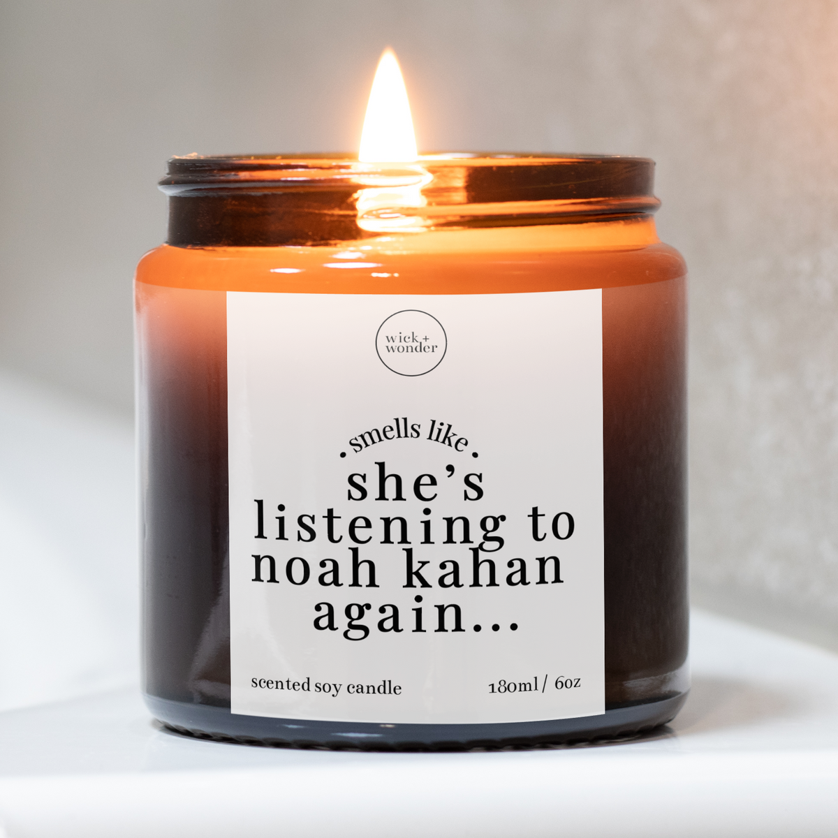 Listening To Noah Kahan Again Candle, Personalised Noah Kahan Gifts