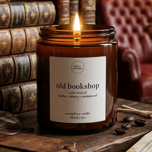 'Old Bookshop' Soy Candle – Book Lover Gift