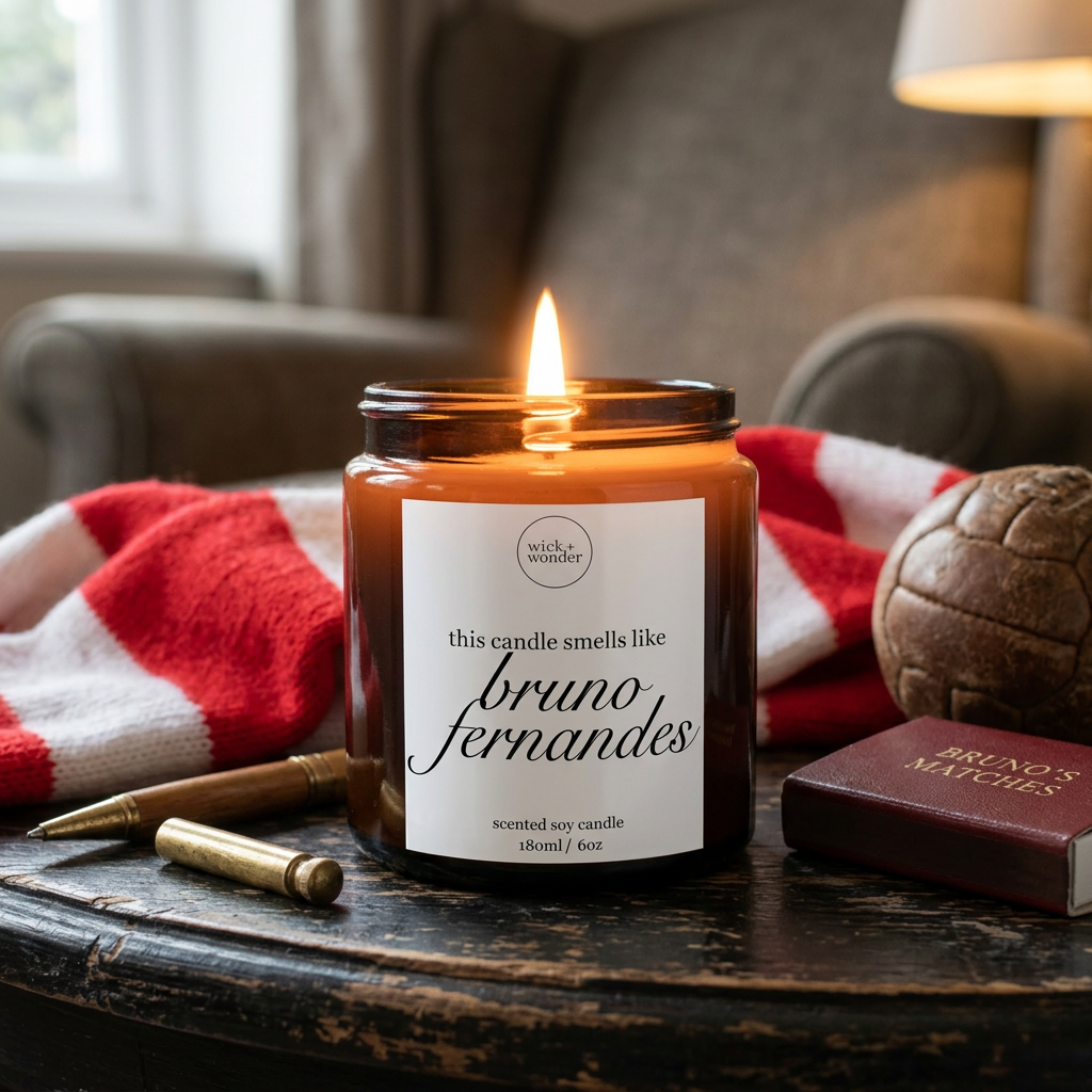Man United Gift Idea, Bruno Fernandes Candle