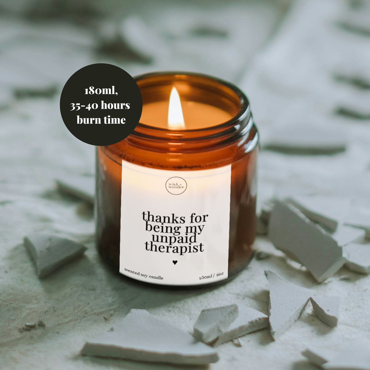 Thanks For Being My Unpaid Therapist Candle, Gift For Friend