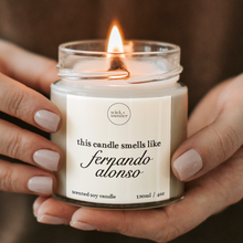 Load image into Gallery viewer, Smells Like Fernando Alonso Candle, Formula One Gifts