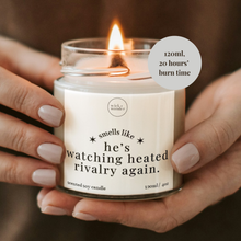 Load image into Gallery viewer, Watching Heated Rivalry Again Candle, Heated Rivalry Gifts