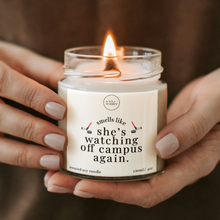 Load image into Gallery viewer, Watching Off Campus Again Candle, Off Campus Gifts