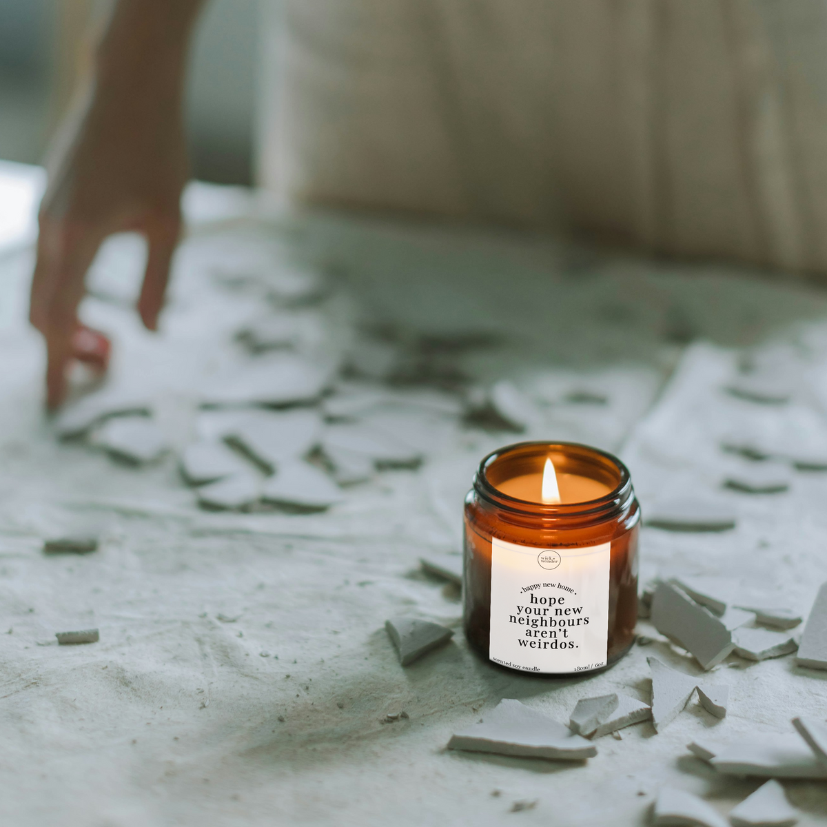 Hope Your New Neighbours Aren't Weirdos Candle, Funny New Home Gift