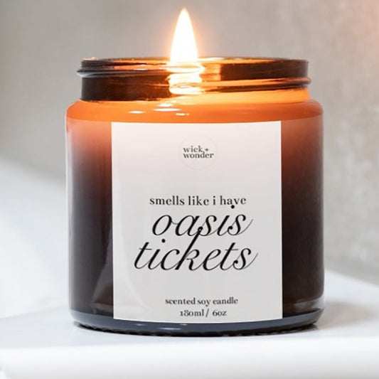 Oasis Ticket Reveal Candle, Oasis Tour Gifts