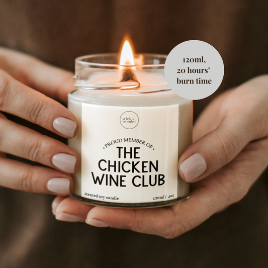 Chicken Wine Club Candle, Wine Lover Gift