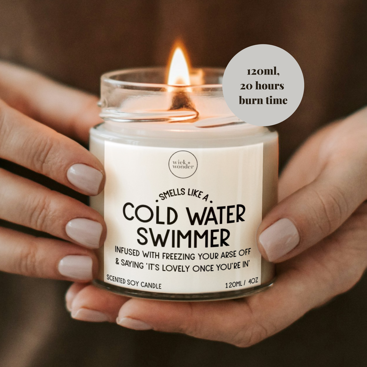 Cold Water Swimmer Candle, Wild Swimming Gifts