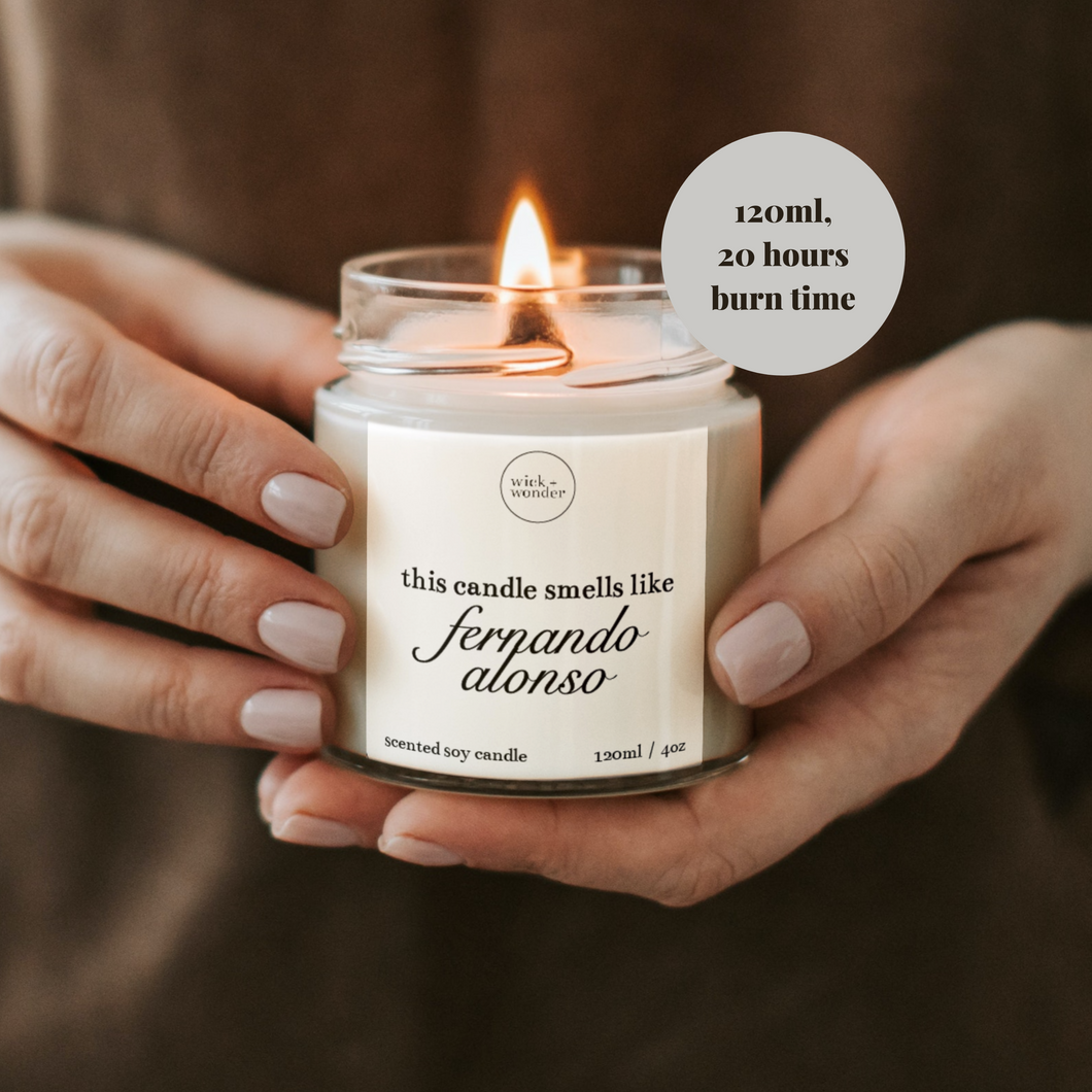 Smells Like Fernando Alonso Candle, Formula One Gifts