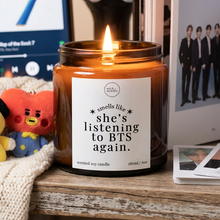 Load image into Gallery viewer, BTS Gift Ideas, Listening To BTS Again Candle
