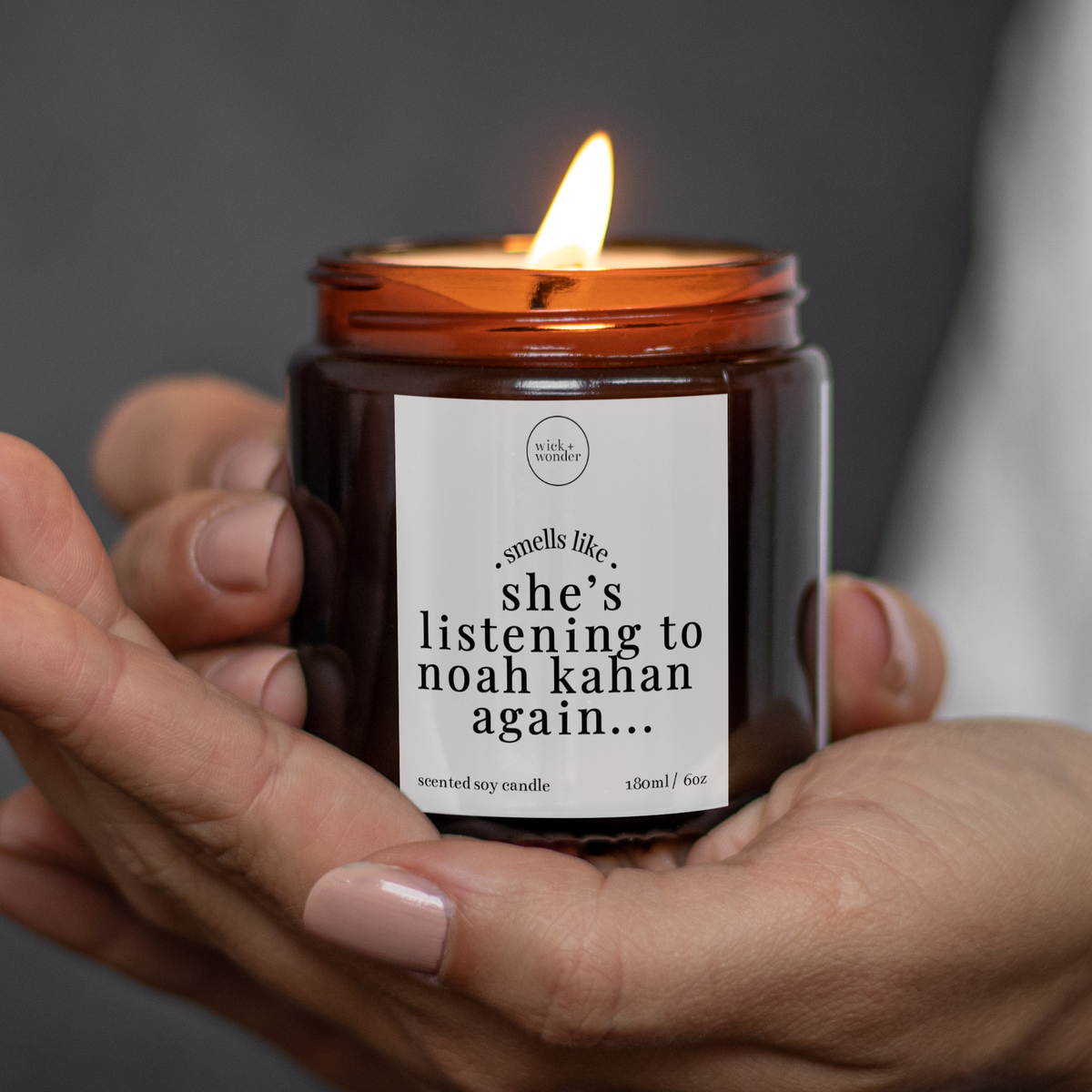 Listening To Noah Kahan Again Candle, Personalised Noah Kahan Gifts