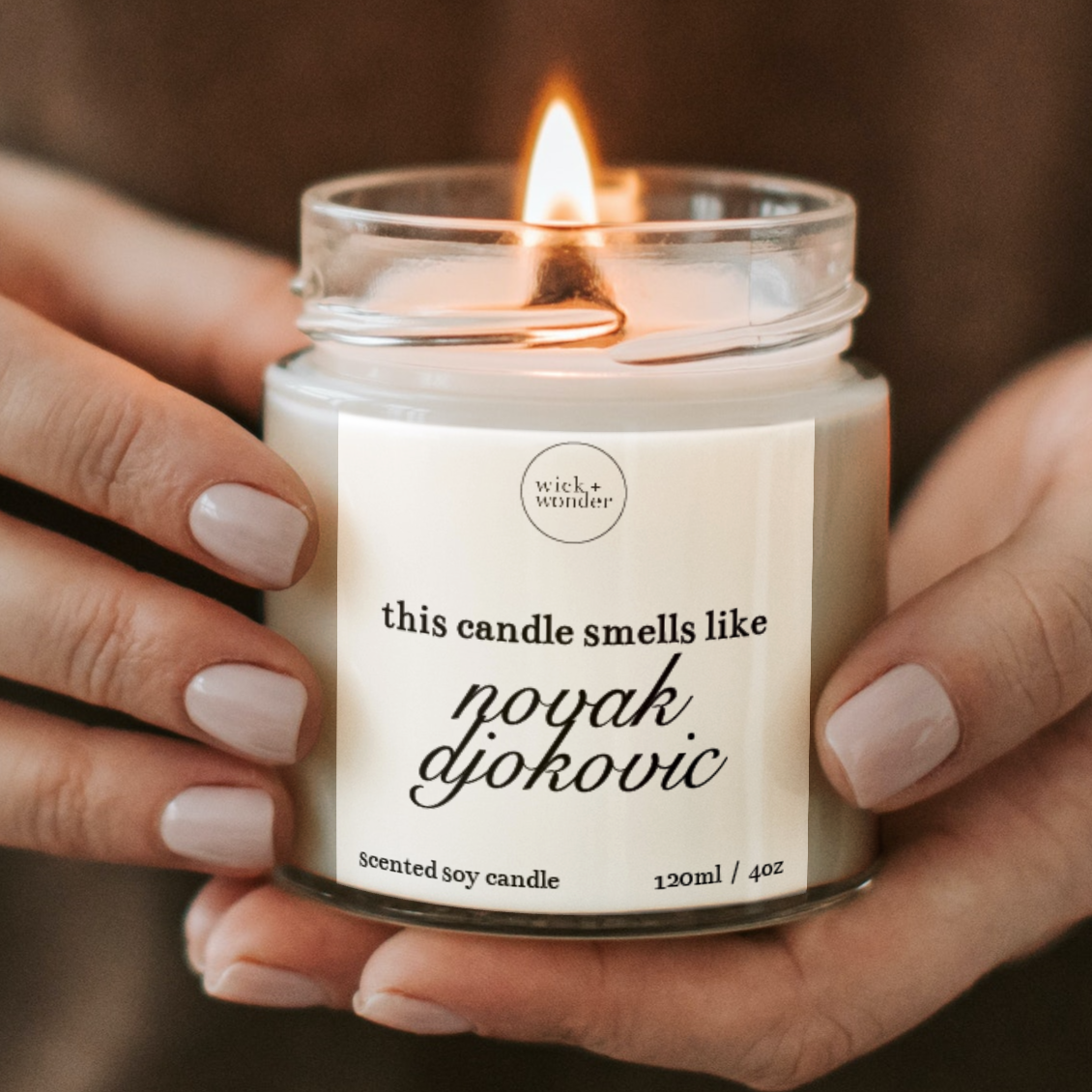 Novak Djokovic Candle, Funny Tennis Gifts