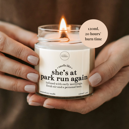 She's At Park Run Again Candle, Park Run Gifts