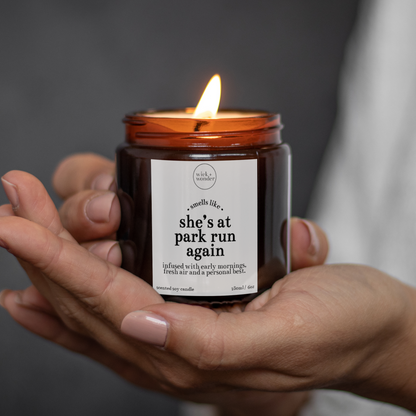 She's At Park Run Again Candle, Park Run Gifts