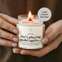 Load image into Gallery viewer, Padel Gift For Her, She's Playing Padel Again Candle
