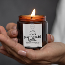 Load image into Gallery viewer, Padel Gift For Her, She's Playing Padel Again Candle
