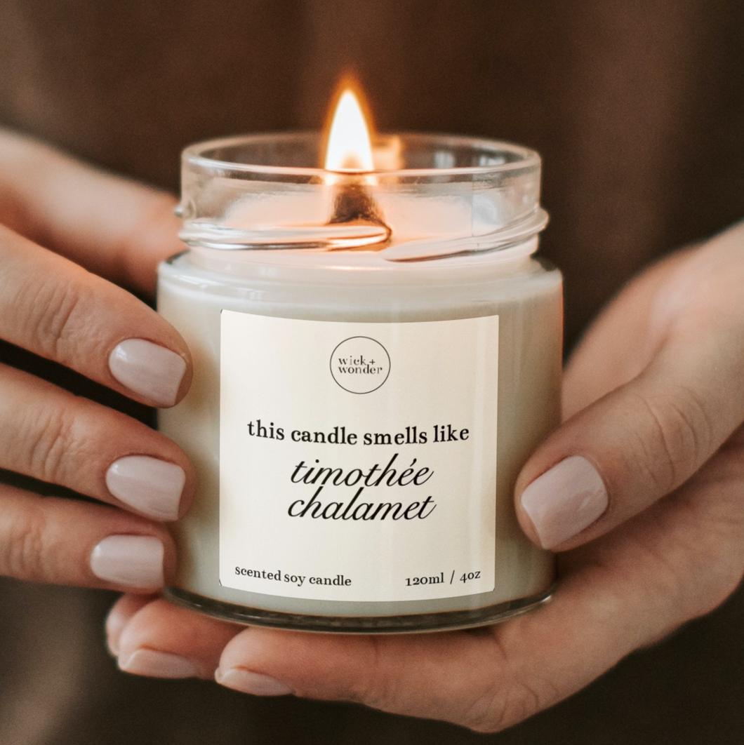 Smells Like Timothée Chalamet Candle, Timothée Chalamet Gifts, Celebrity Candles