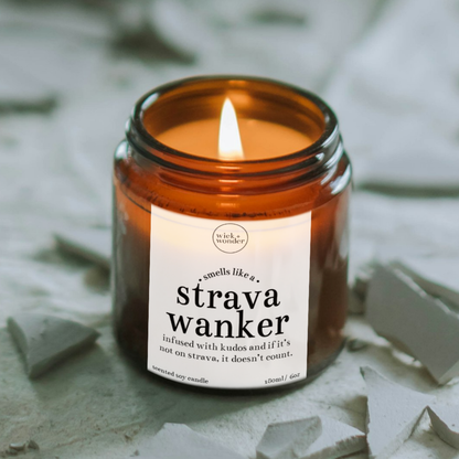 Strava Wanker Candle, Funny Running Gift