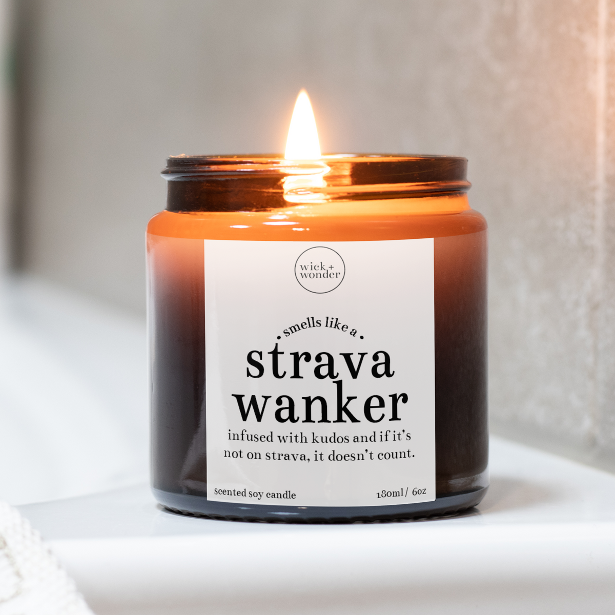 Strava Wanker Candle, Funny Running Gift