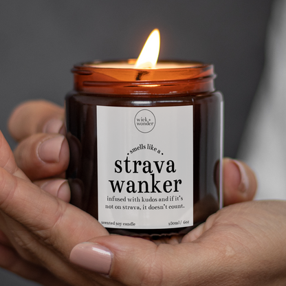 Strava Wanker Candle, Funny Running Gift