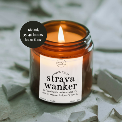 Strava Wanker Candle, Funny Running Gift