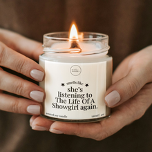 Load image into Gallery viewer, Listening To The Life Of A Showgirl Candle, Taylor Swift Gift
