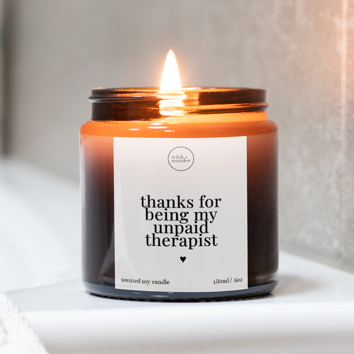 Thanks For Being My Unpaid Therapist Candle, Gift For Friend