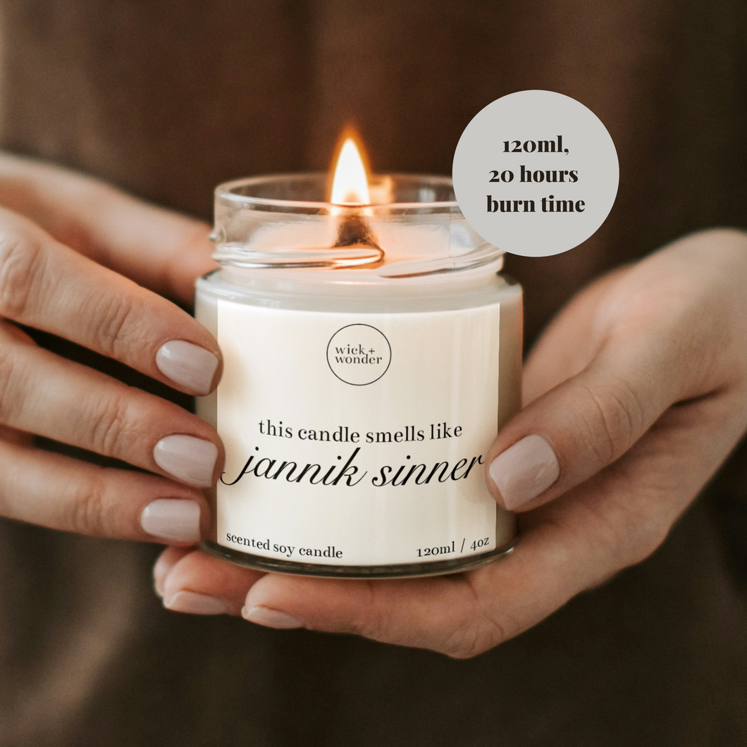 Jannik Sinner Candle, Funny Tennis Gifts