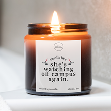 Load image into Gallery viewer, Watching Off Campus Again Candle, Off Campus Gifts
