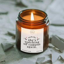 Load image into Gallery viewer, Watching Off Campus Again Candle, Off Campus Gifts
